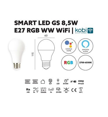 SMART LED ŽIAROVKA 9,5W E27...