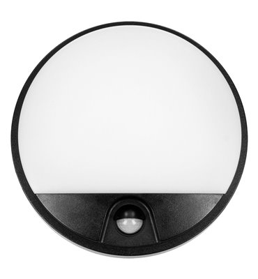 LED svietidlo AGAT 10W,senzor pohybu, IP54, 4000K, čierne