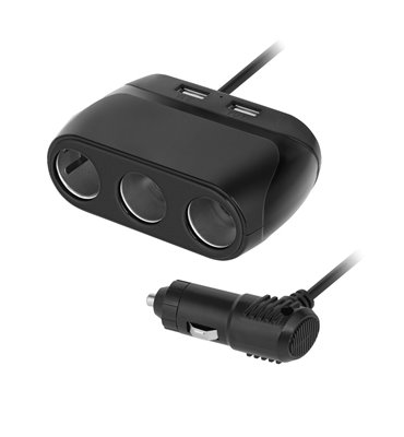 Autoadaptér napájací 3x zásuvka+USB 3100mA