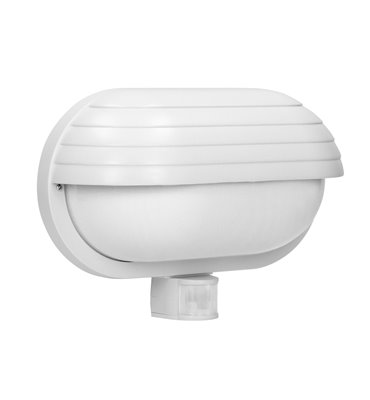 LED svietidlo MUSAM, E27, senzor pohybu, IP44, biele