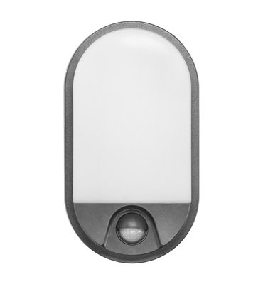 LED svietidlo NEFRYT, 10W, senzor pohybu, IP54, 4000K, grafit