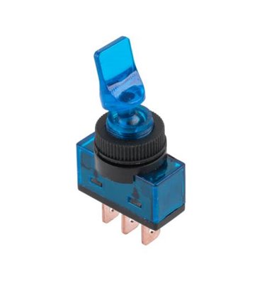 Prepínač páčkový ASW-14D 3pin modrý