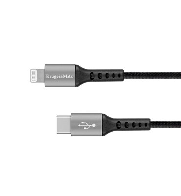 Kábel USB typ C - Lighting C94 MFi 1m čierny Kruger&Matz