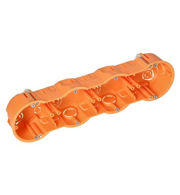 Krabica prístrojová štvornásobná sádrokartónová, oranžová