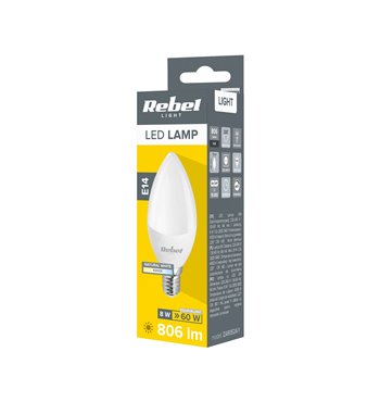 Žiarovka LED 8W E14 4000K 230V svieca Rebel