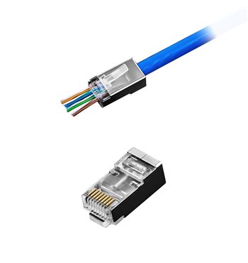 Konektor RJ45 8P8C drôt prechodový CAT.5E tienený