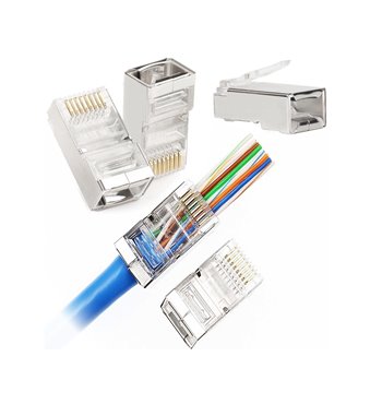 Konektor RJ45 8P8C drôt prechodový CAT.5E tienený