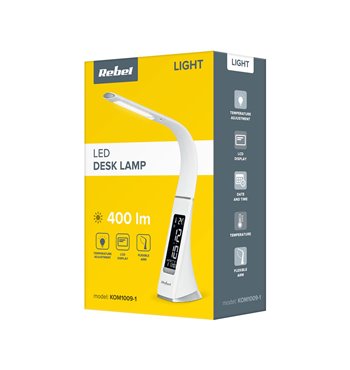 LED lampa stolná s LCD displejom a teplomerom Rebel