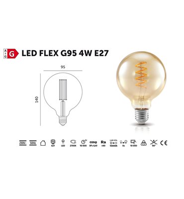 Žiarovka LED FLEX G95 4W...