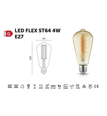 Žiarovka LED FLEX ST64 4W...