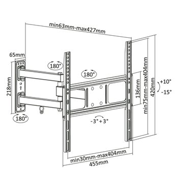 Držiak LCD TV 32 - 55" LPA52-443 čierny