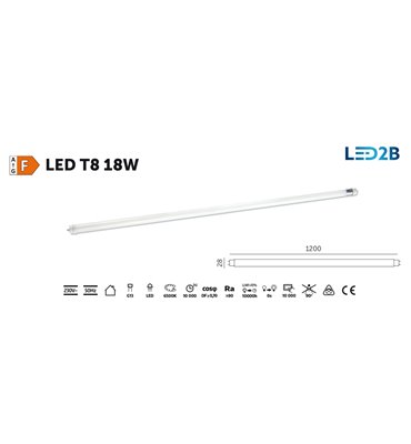 LED trubica T8 18W 6500K...
