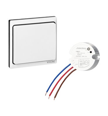 Bezdrôtový a bezbatériový vypínač, tlačidlo + prjímač 230V